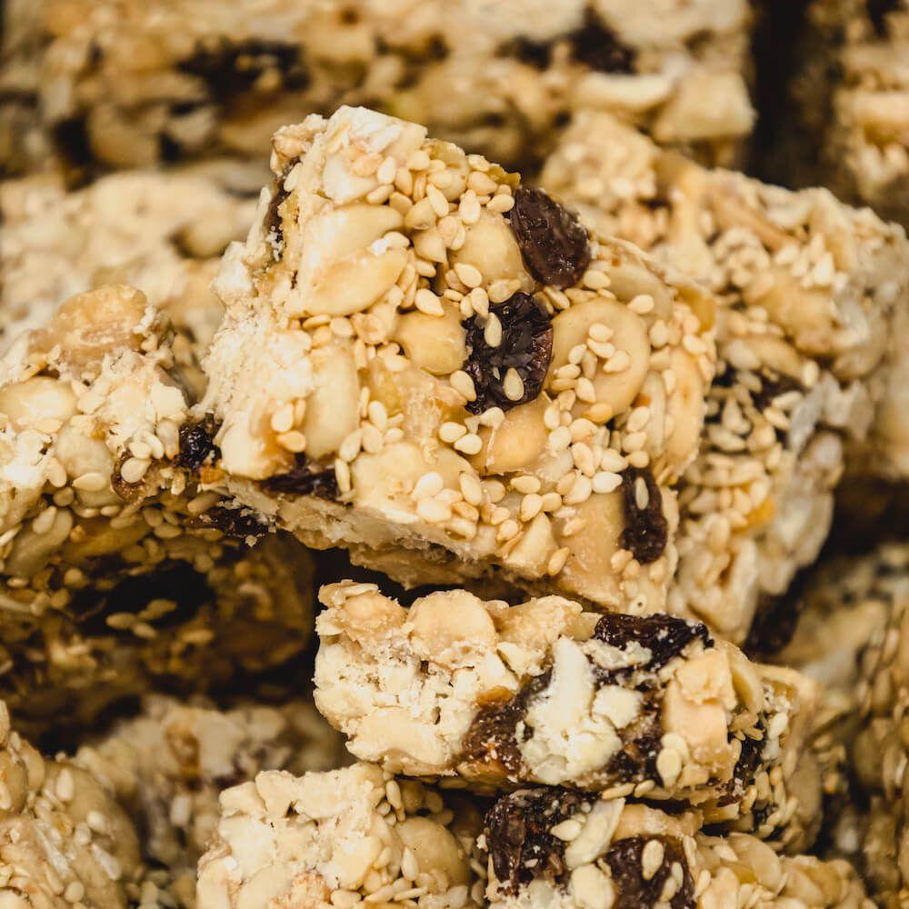nutty peanut sesame bars - 648