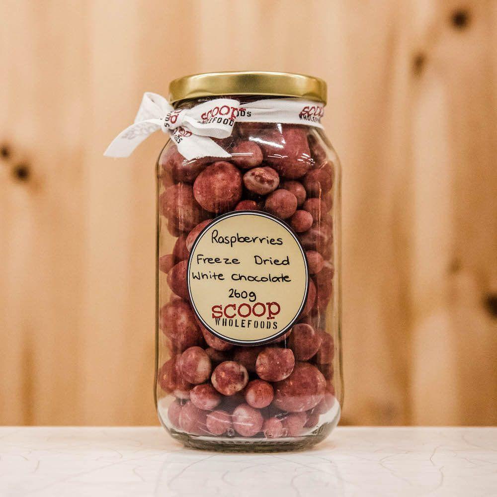 raspberries white chocolate freeze dried - 480