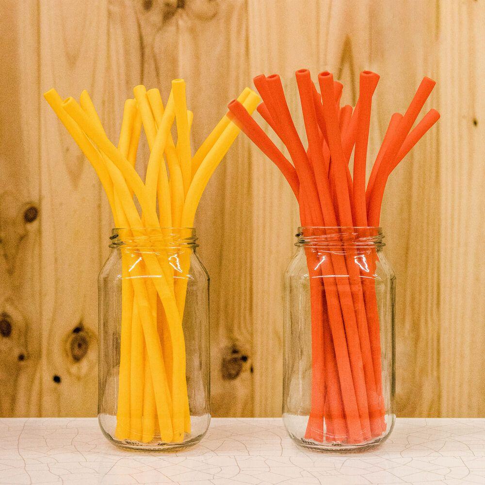 silicone straw yellow