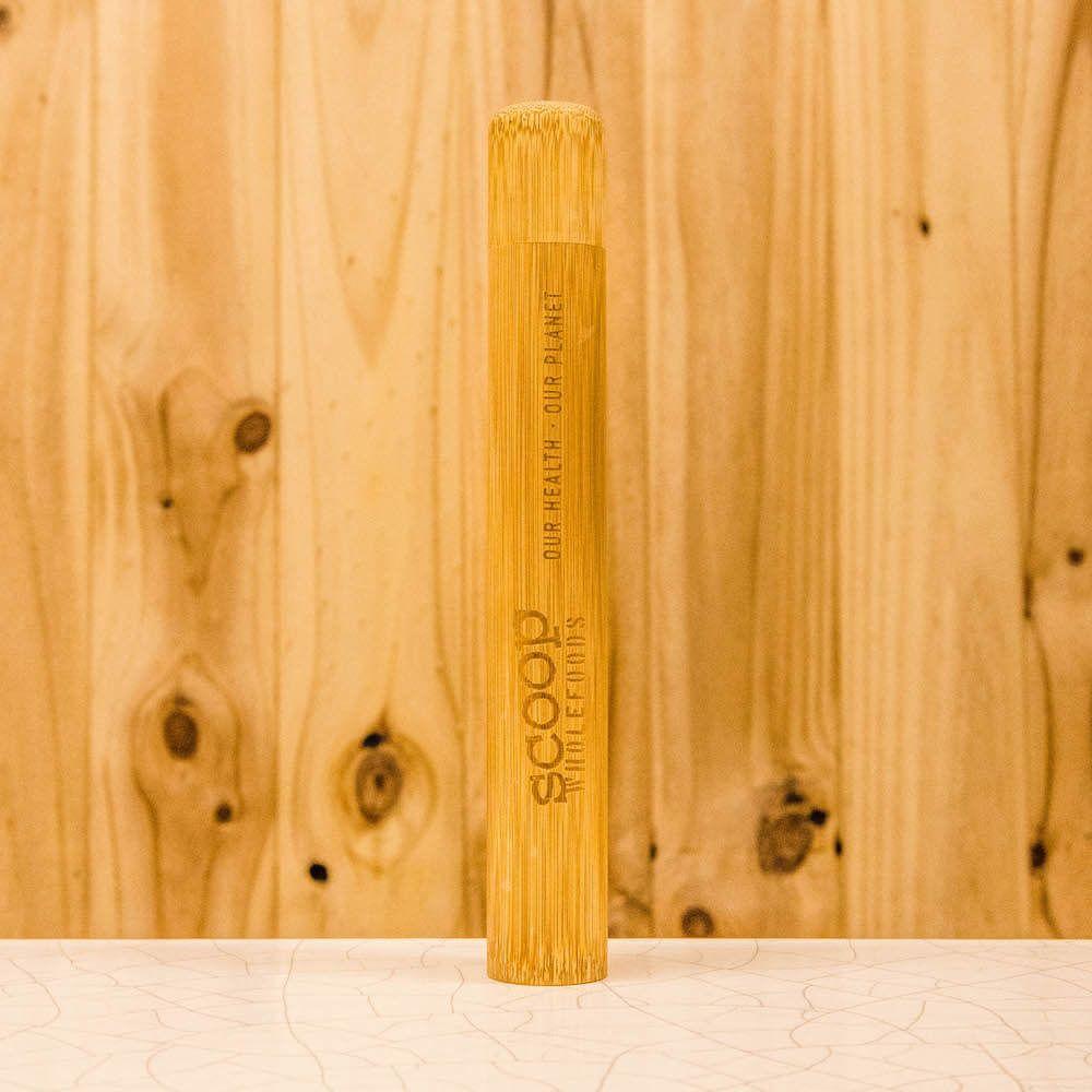tooth brush case bamboo scoop
